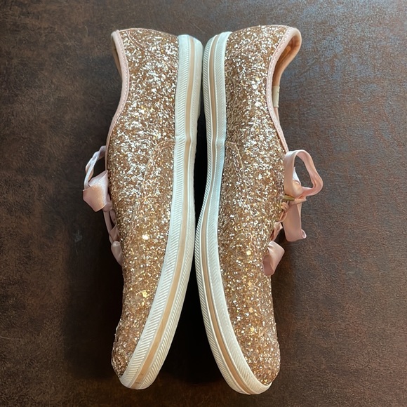 EUC Kate Spade x Keds Glitter Sneakers, Rose Gold, 7.5 - Picture 6 of 8
